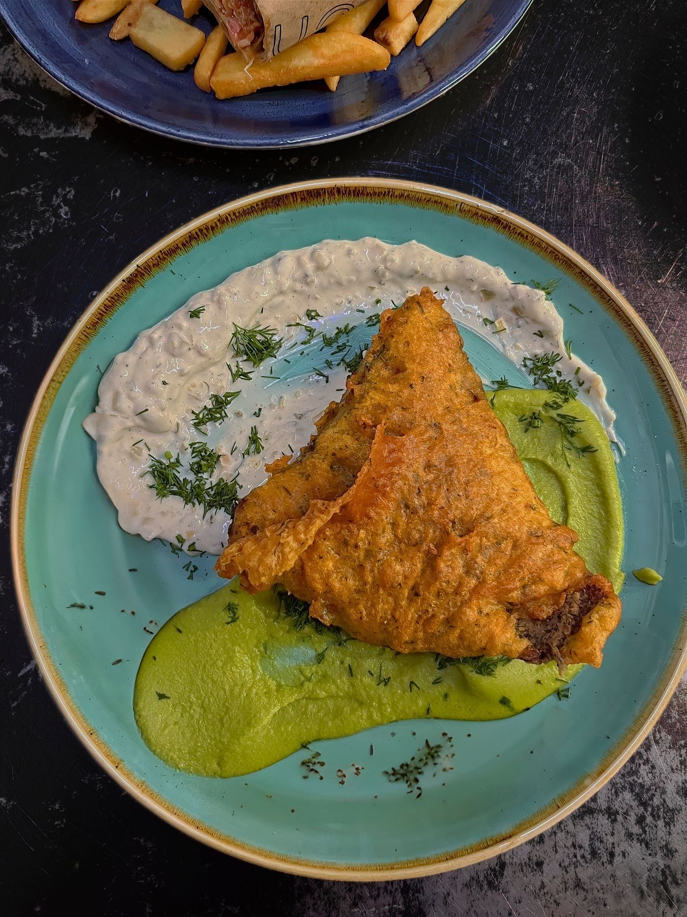 Delicious Fish and Chips with Pea Puree — illustrative Pexels photograph